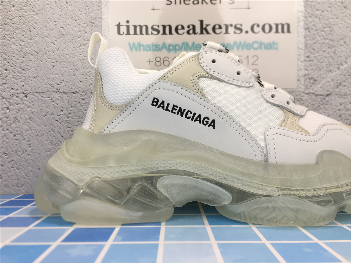 G5 Batch Balenciaga Triple S Clear Sole White Sneakers